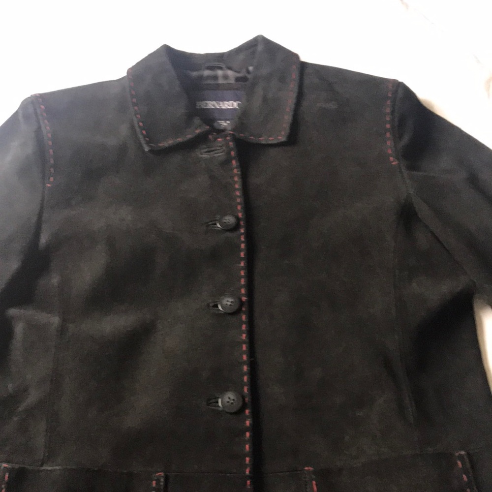 Bernardo Suede Suede Button Up Jacket Mens Size M